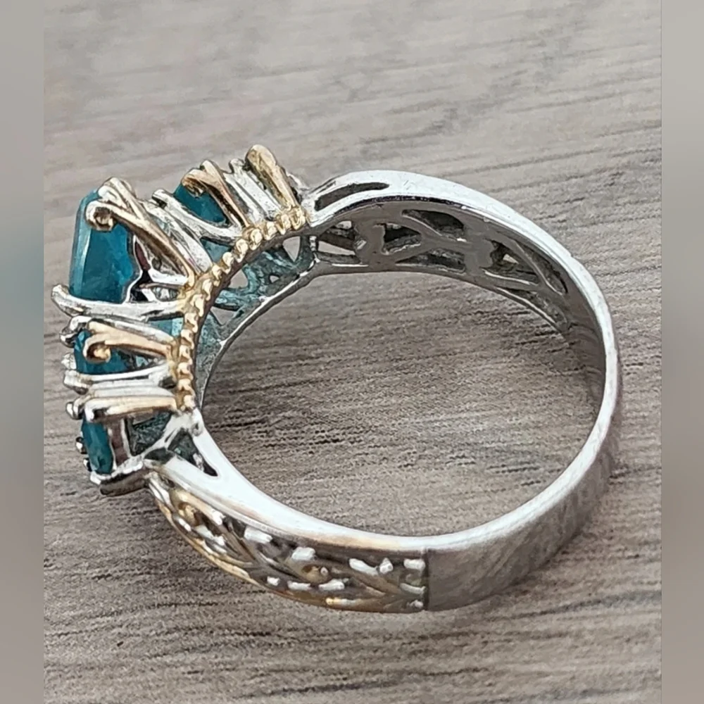 Michael Valitutti Paraiba Topaz Marquis Ring - Picture 7 of 13